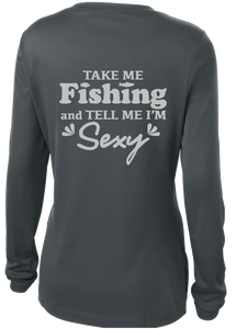 BRIGHT N CHILL FishNChics Long Sleeve Performance Shirt - Take Me Fishing Sexy - 11 Colors