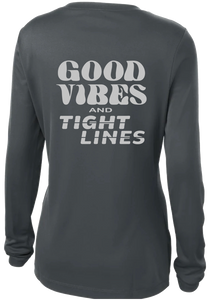 BRIGHT N CHILL FishNChics Long Sleeve Performance Shirt - Good Vibes and Tight Lines - 11 Colors