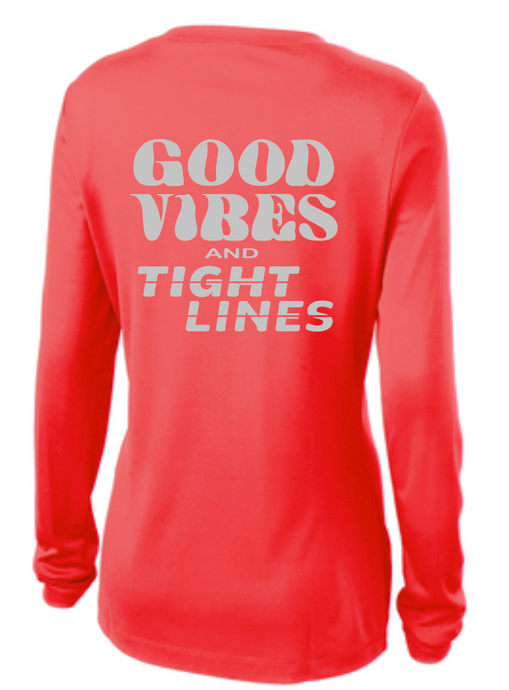 BRIGHT N CHILL FishNChics Long Sleeve Performance Shirt - Good Vibes and Tight Lines - 11 Colors