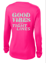 Load image into Gallery viewer, BRIGHT N CHILL FishNChics Long Sleeve Performance Shirt - Good Vibes and Tight Lines - 11 Colors