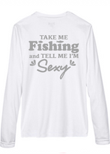 Load image into Gallery viewer, BRIGHT N CHILL FishNChics Long Sleeve Performance Shirt - Take Me Fishing Sexy - 11 Colors