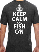 Load image into Gallery viewer, FishNChics &quot;Keep Calm and Fish On&quot; TEE Shirt VNeck - Dark Gray