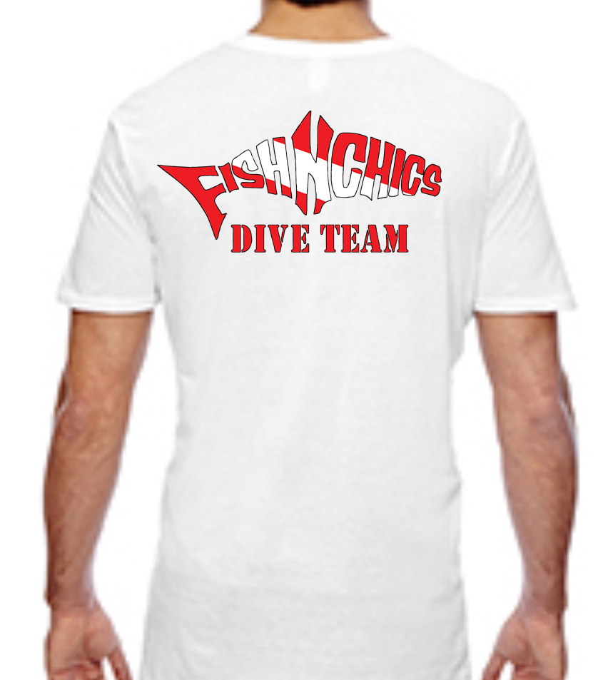 FishNChics DIVE TEAM Short Sleeve Cotton Shirt - V-Neck