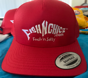 FishNChics Trucker's Cap - Reel Red Snapback