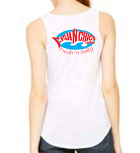 Load image into Gallery viewer, FishNChics Manatee Fresh n&#39; Salty Cotton Tank - White